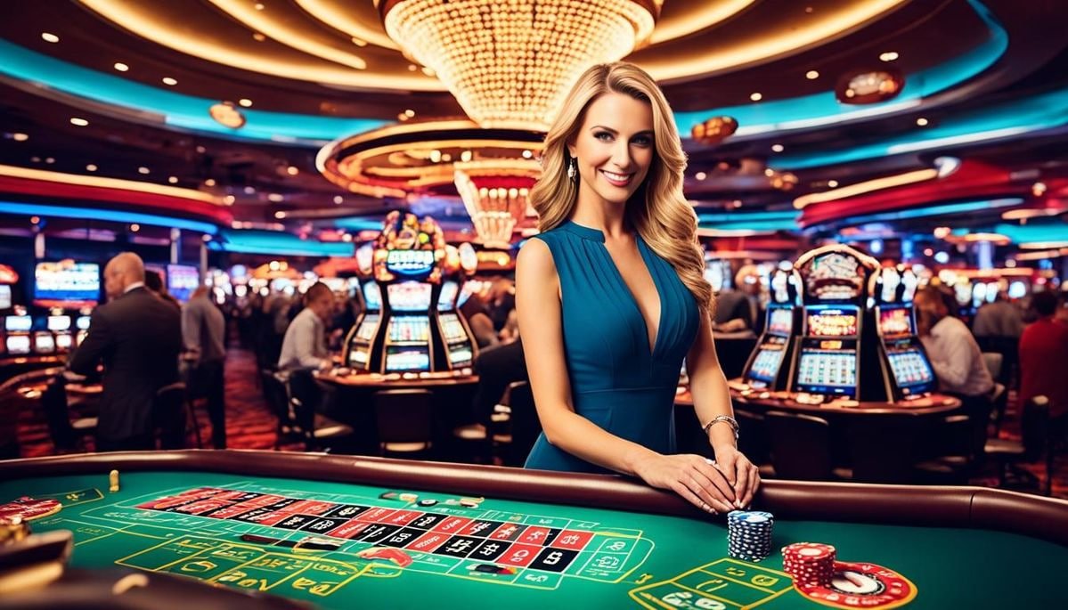 Studio live dealer Evolution Gaming dengan multi-kamera profesional